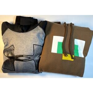 Lot of 2 Boys Hoodies, Size XL, Under Armour Hanes Minecraft